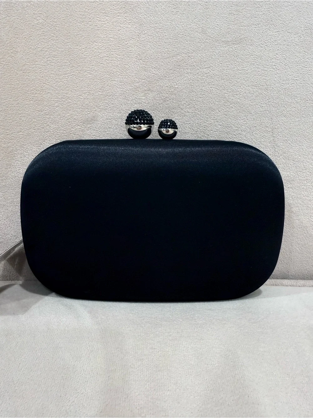 Nina Elegant Black Satin Evening Clutch🖤